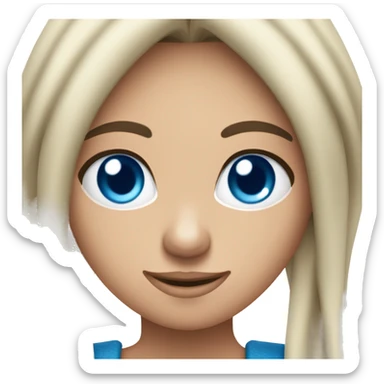 Brunette Female blue eyes livid Christmas elf sticker