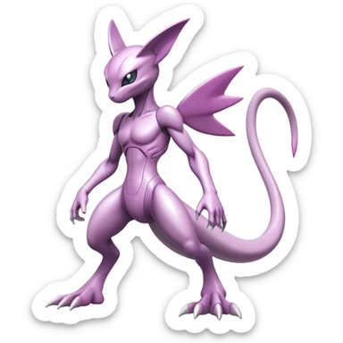  Cool Edgy Shiny Futuristic Ethereal Legendary Mewtwo-Digimon-Genesect-Palkia-hybrid full body sticker