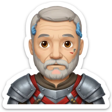 elderly tattooed knight, tattooed shoulder sticker