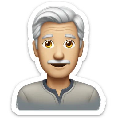 man 60 yearsold grey hair sticker