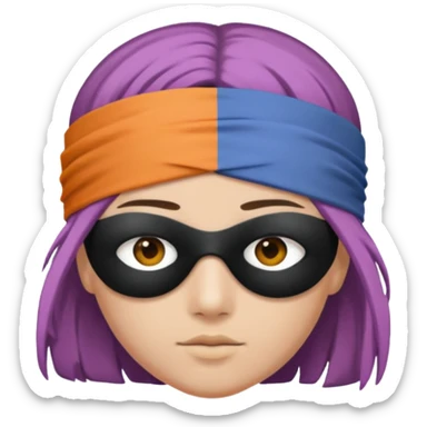 Blindfold person with different colors of hair. No trusting games with people blindfolded behind steering wheel sticker