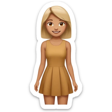 A girl is very more short dress and she is realistic to sticker