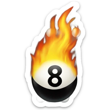 8 ball on fire sticker