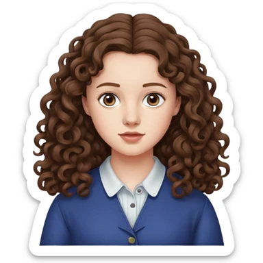 Hannah Baker from Thirteen Reasons Why with long curly brown hair sticker