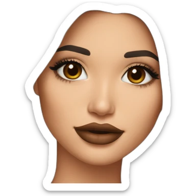 kylie-jenner-long-brown-hair-lipstick sticker