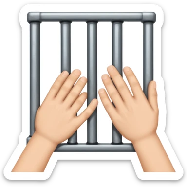 hands holding jail bars classic emoji style sticker