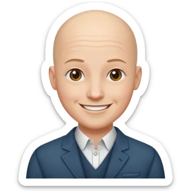 Bald  in nice outfit sticker