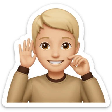 orecchio con mano dietro sticker