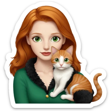 Jessica Chastain, with cute cat sticker