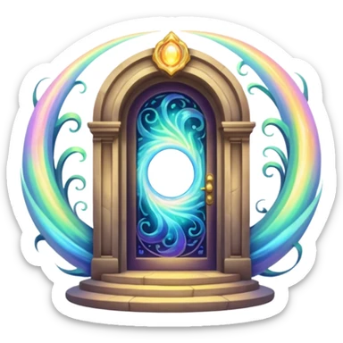 magical portal door sticker