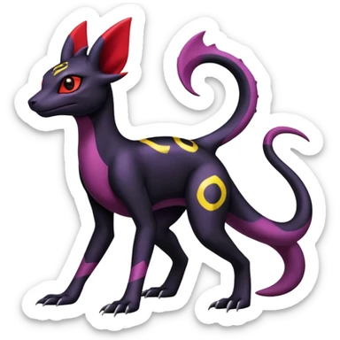 Salazzle-Salandit-Umbreon-Fakémon-hybrid-creature (full body) 4 legs sticker