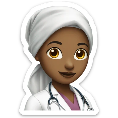 beautiful girl doctor in a headscarf sticker