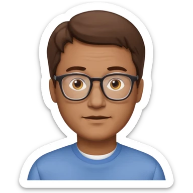 homme cheveux brun age moyen brun lunettes sticker