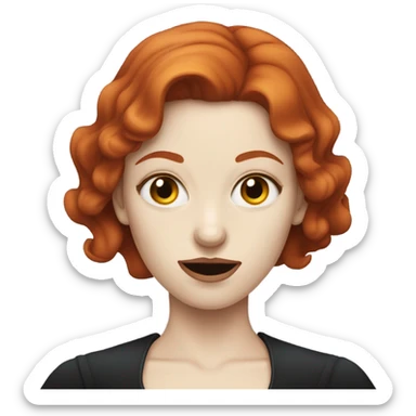 Redhead woman vampire white skin  sticker