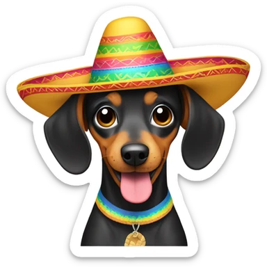 weenie dog in a sombrero sticker