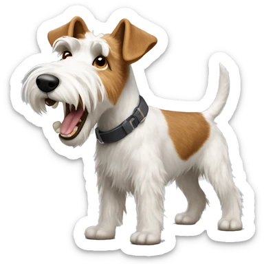 wire hair fox terrier growling sticker