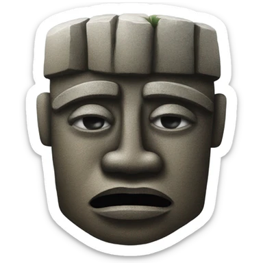 stone head on easter island sticker