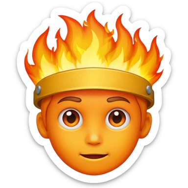 🙂🔥 cobine the two put the fire on topp of the head nothing more nothing less, stop with the ai don’t make it look like a person  sticker