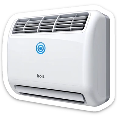 Modern wall-mounted air conditioner with cool air flowing out sticker
