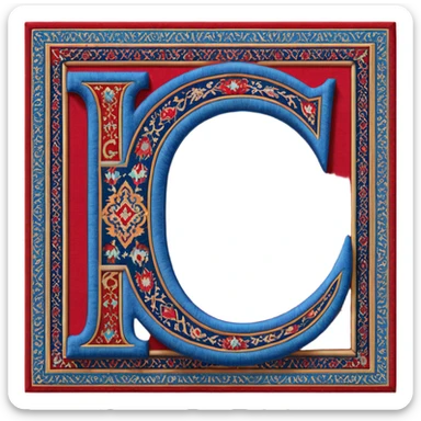  letter c made out of persian carpet texture sticker