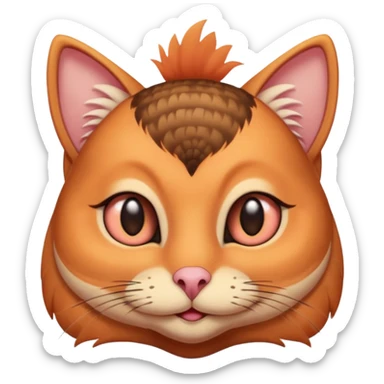 A shy but handsome turkey cat batting his long eyelashes and blushing sticker
