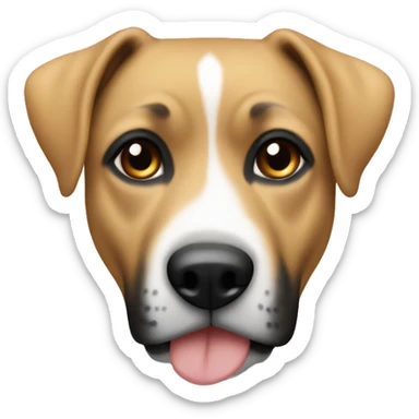 Black and blonde with white chest, brown eyes, female American Staffordshife terrior sticker