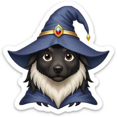 black dog Wizard sticker