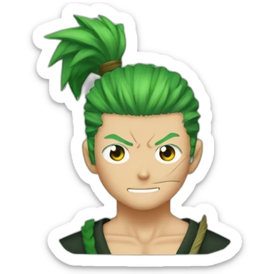 zoro Roronoa Green Hair with scar eye sticker