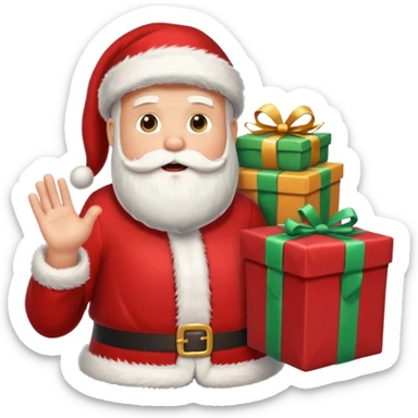 Santa delivering presents sticker