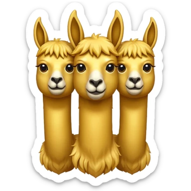 golden three headed llama emoji sticker