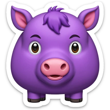 Quiero un toro de color violeta y esta enojado sticker
