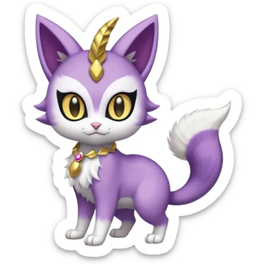 Meloetta-Purrloin-Gatomon-Noibat-Pokémon-Digimon-Fakémon-fusion-hybrid-creature sticker