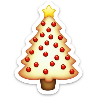 Christmas tree with red ornaments and red lights  sticker