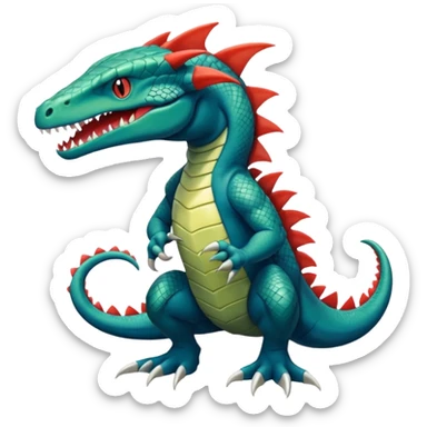 Grovyle-Croconaw-Salandit-Sandile-fusion sticker