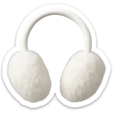 white fluffy earmuffs sticker