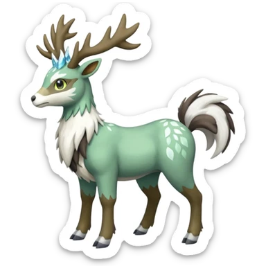Stantler-Silvally-Skiddo-Mudbray-Amaura-Virizion-fusion-creature-hybrid (full body) sticker