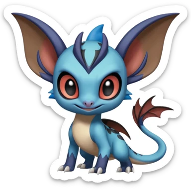 Meloetta-Noivern-Stitch-Toothless-Fakémon-creature-hybrid sticker