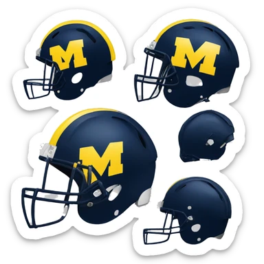 University of Michigan football helmet in trash sticker