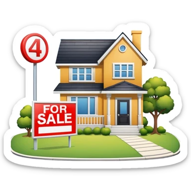 4d house w for sale sign sticker