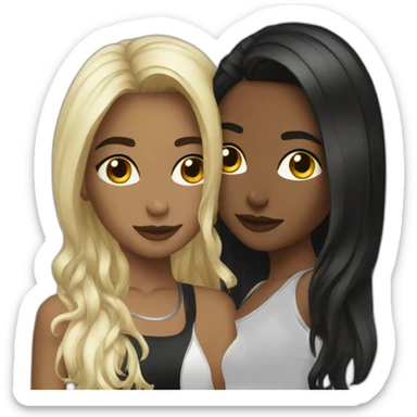 two. Girls in nightclub. sticker