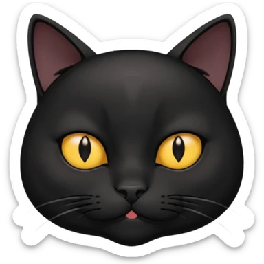 The face of a black cat with a hip frown (thin cheeks, not much hair) sticker