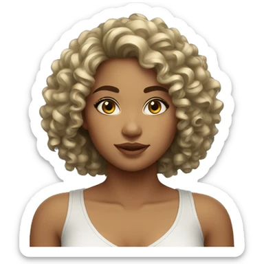 Beautiful Brazilian girl with curly black hair sticker