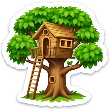 letter W on a treehouse in a tree sticker