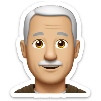 A middle-aged white male friar with a grizzled appearance, buzz cut, no facial hair, and a square jaw. sticker