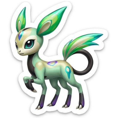 Colorful Shiny Edgy Cool Badass Painted Splashed Exotic Meloetta-Palkia-Virizion-Venom-Fakémon-creature-hybrid sticker