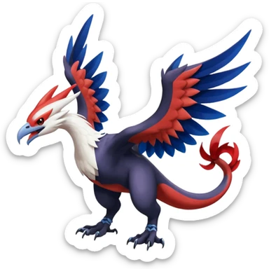Yveltal-Noivern-Lugia-Fakémon-hybrid-creature (full body)  sticker