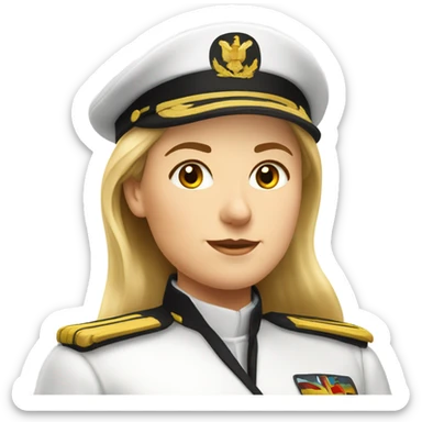 German Ship Captain Woman white Uniform  sticker