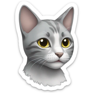 gray cat with bleach marsk sticker