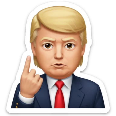 Trump with middle finger  sticker