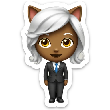 girl cat in a business suit sticker